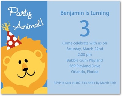 party animal jungle invitations