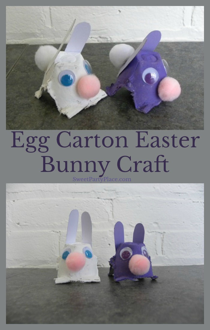 Fun egg carton Easter bunny craft for kids. 