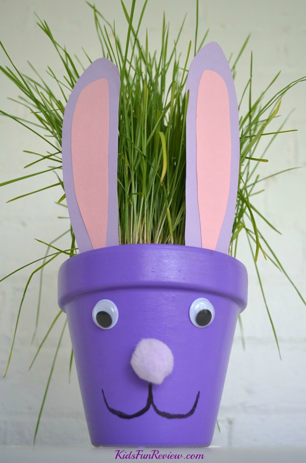 Easter bunny flower pot craft