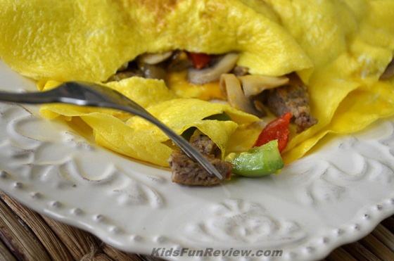 Western omelet with cheese and sausage 2