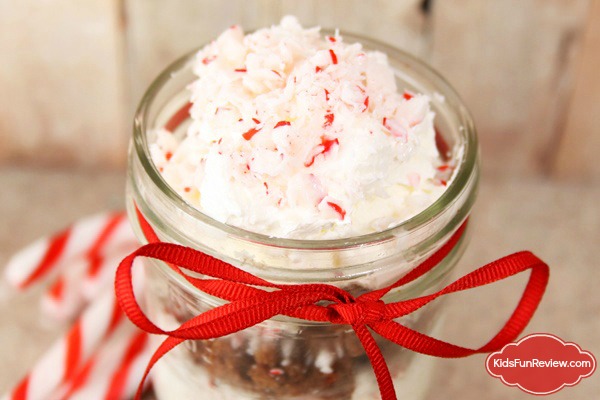 peppermint cheesecake and brownie bites in a jar 2
