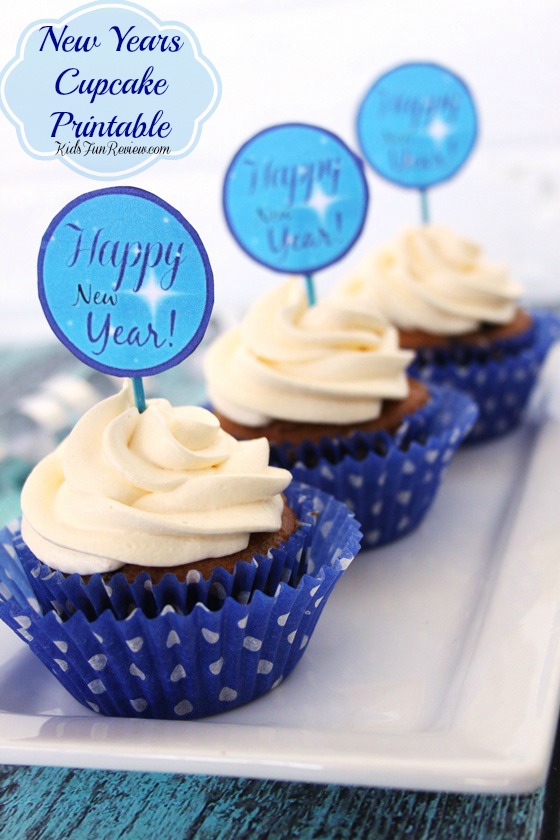 New Years Eve printable cupcake topper