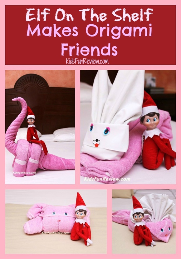 elf on the shelf makes origami friends