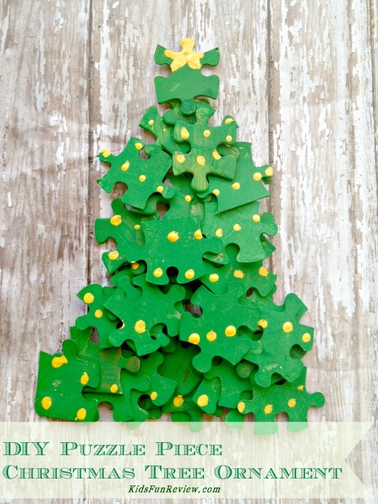 puzzle christmas tree craft ornament