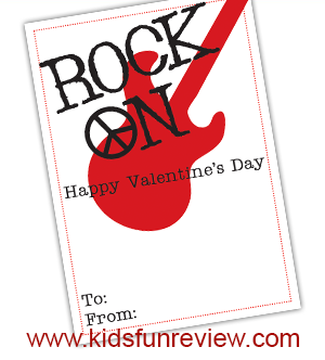Rock On Printable Valentine Card