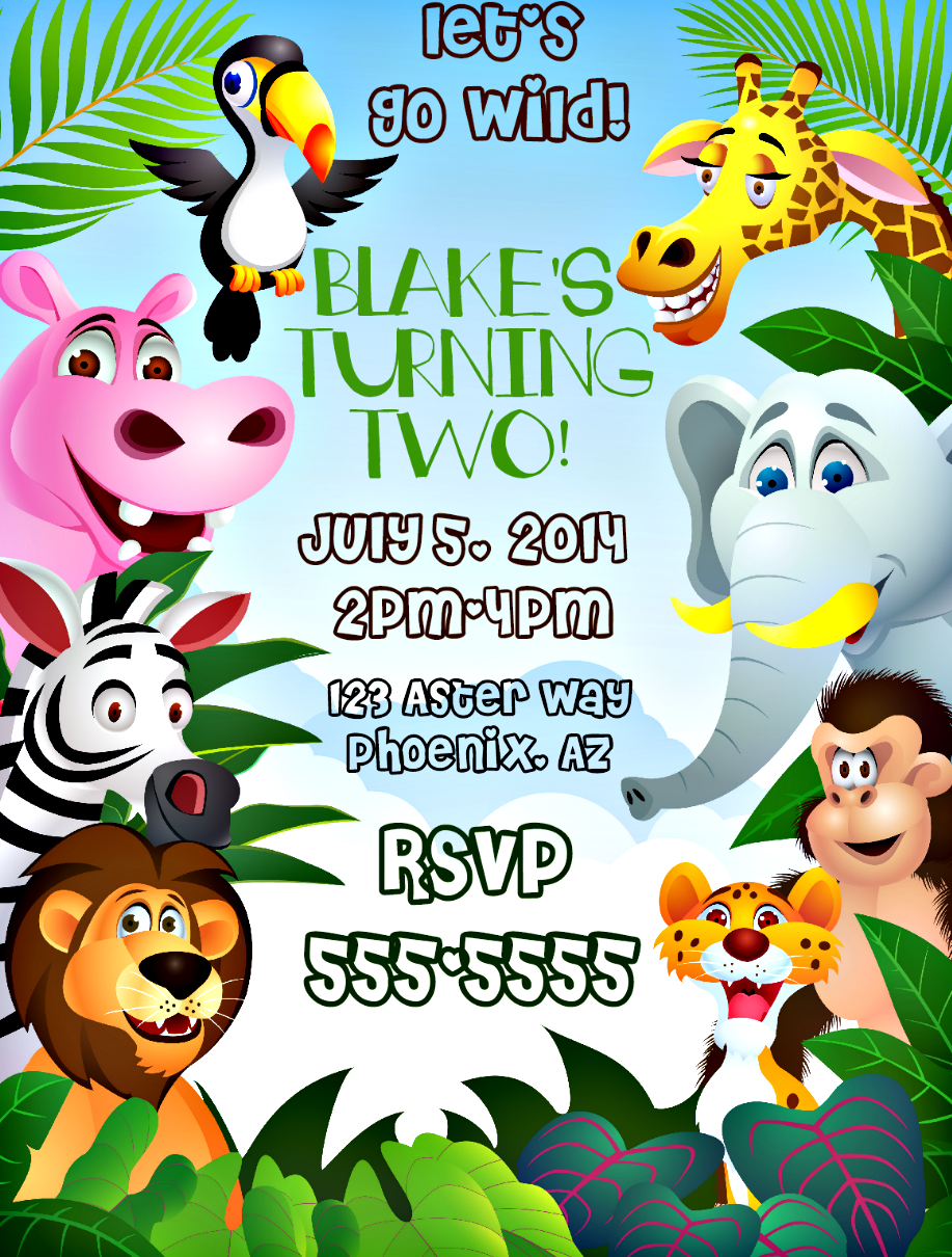 Jungle Themed Invitations