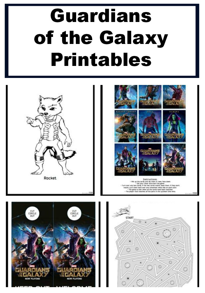 Guardians of the galaxy printables