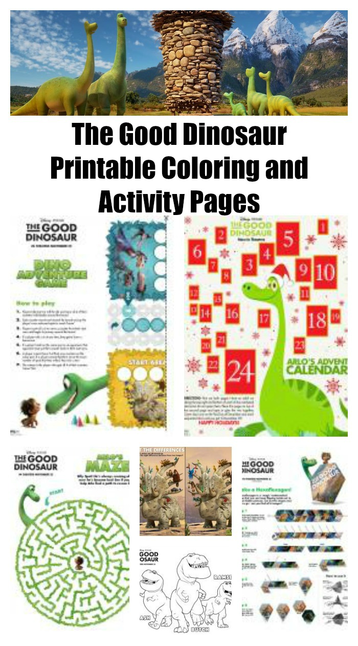 The Good Dinosaur Printable Coloring and Activity Pages