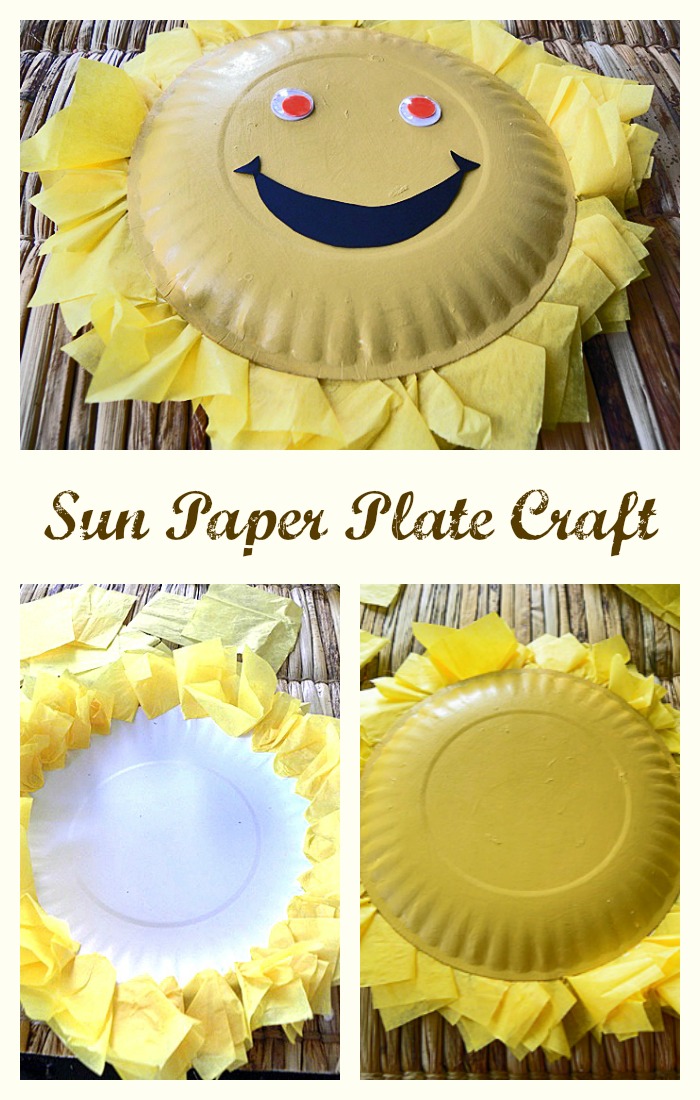 End of summer sun paper plate craft idea for kids