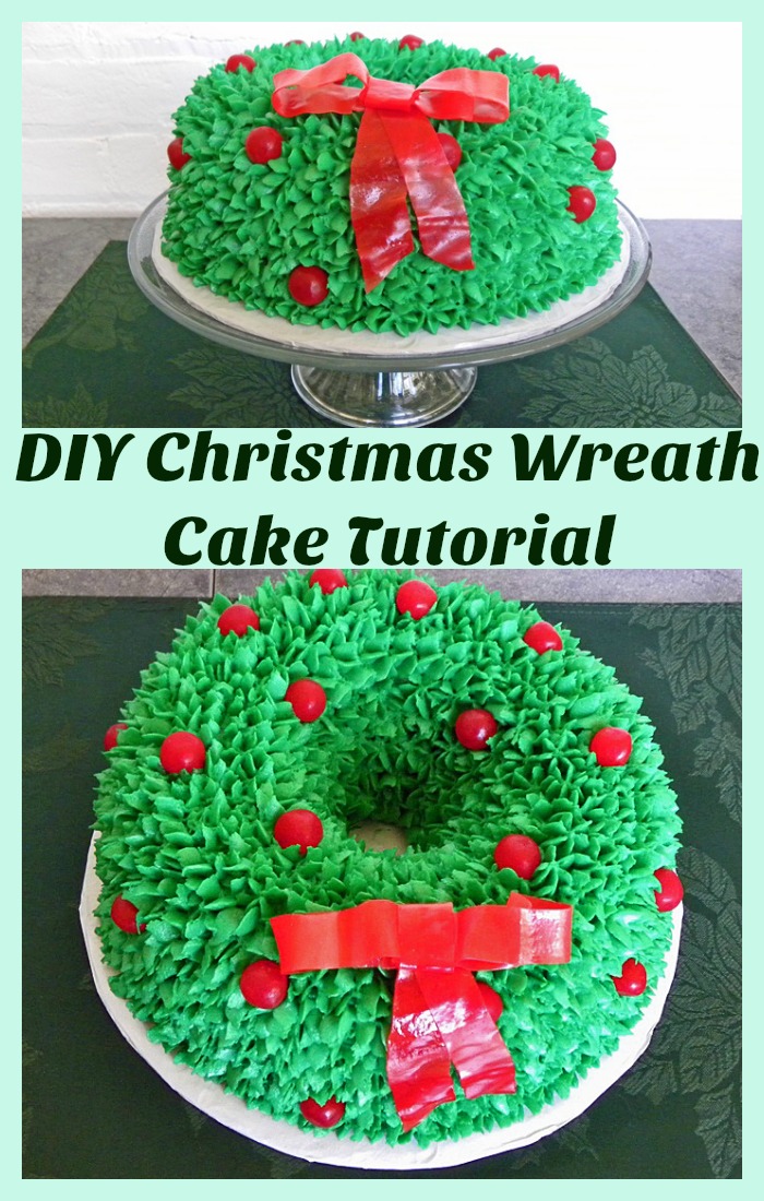 DIY Christmas Wreath Cake Tutorial-Perfect for your holiday party table