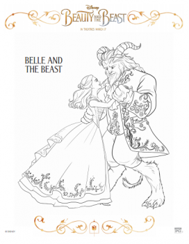 Belle and the Beast- Beauty and the Beast coloring page