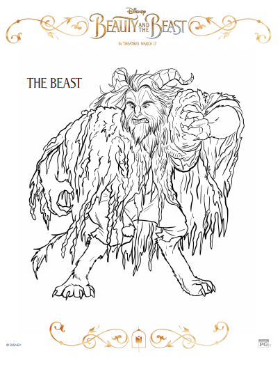 Beast Coloring Page Beauty and the Beast