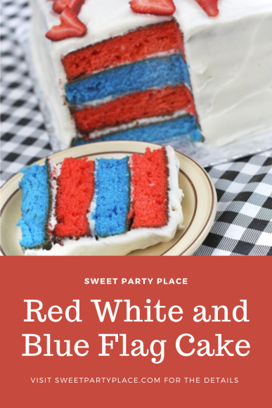 Patriotic Red White and Blue Flag layer Cake