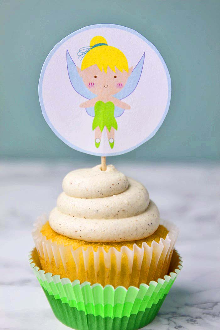 Printable Tinkerbell Cupcake Toppers with Tutorial- With Peter Pan and Captain Hook! Fun for a birthday party!