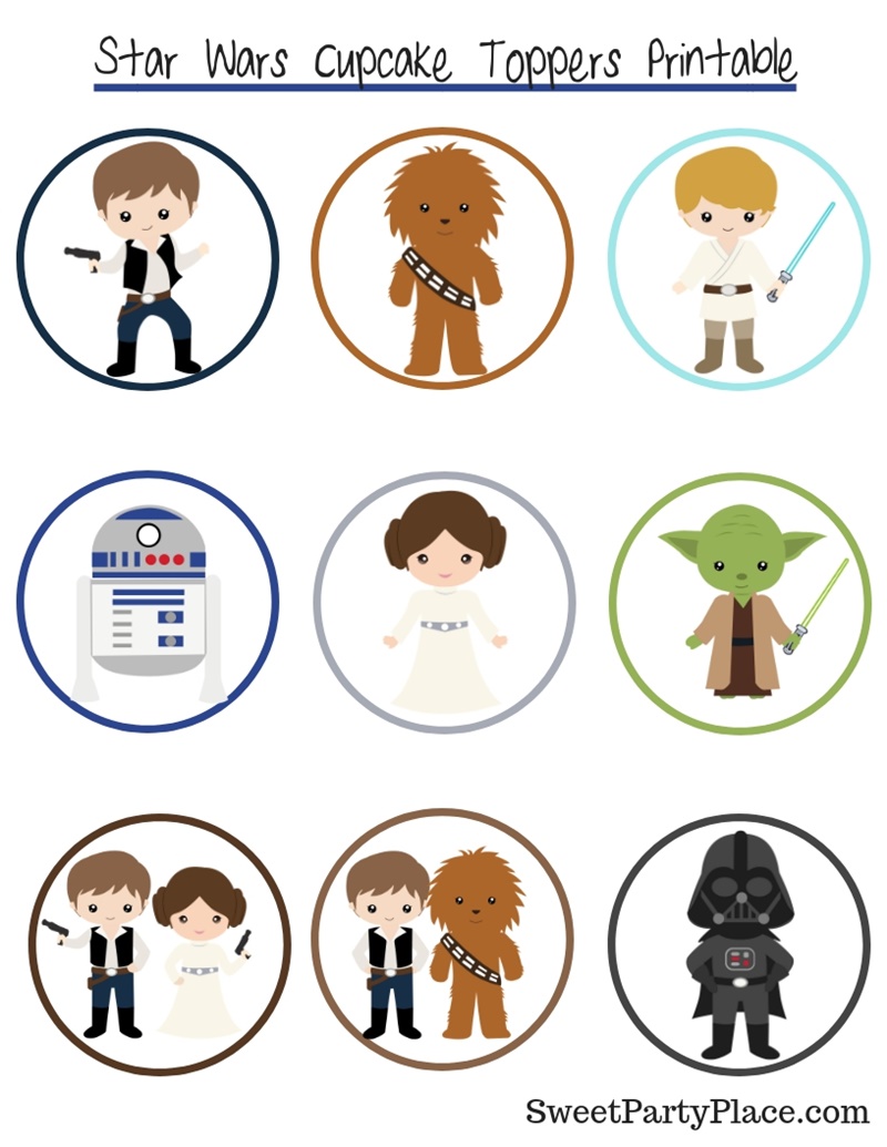 Star Wars cupcake toppers printable Sweet Party Place