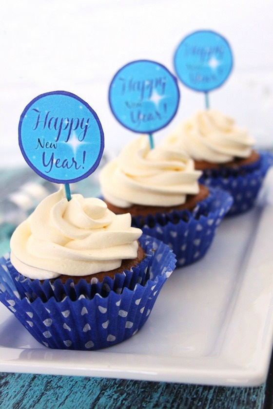 New Years Eve Free Printable Cupcake Toppers